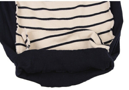 COMME des GARCONS Border Knit Sweater Navy Ivory Size S