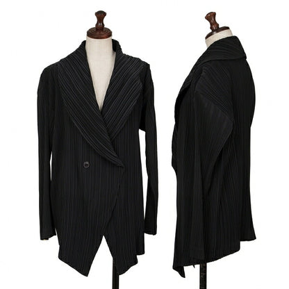 ISSEY MIYAKE Pleated Double Button Jacket Black Size M