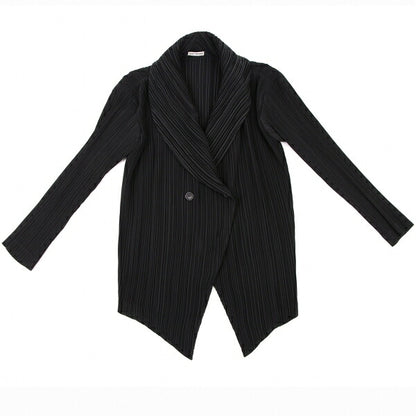 ISSEY MIYAKE Pleated Double Button Jacket Black Size M