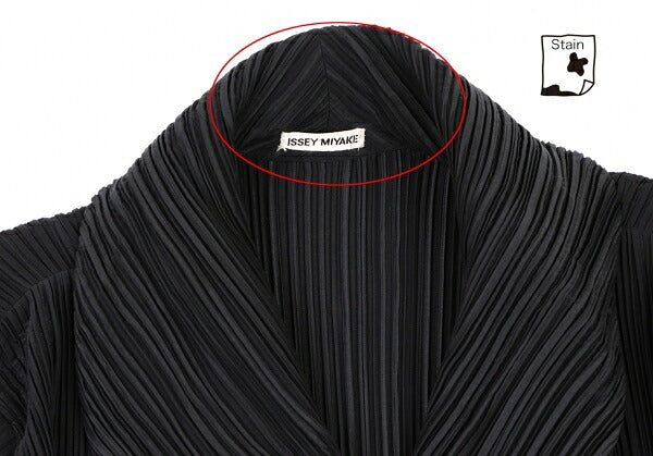 ISSEY MIYAKE Pleated Double Button Jacket Black Size M