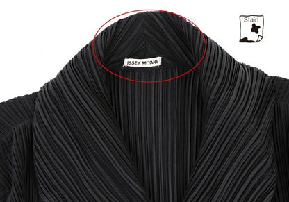 ISSEY MIYAKE Pleated Double Button Jacket Black Size M
