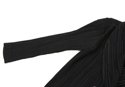 ISSEY MIYAKE Pleated Double Button Jacket Black Size M