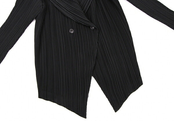 ISSEY MIYAKE Pleated Double Button Jacket Black Size M