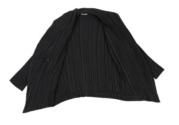 ISSEY MIYAKE Pleated Double Button Jacket Black Size M