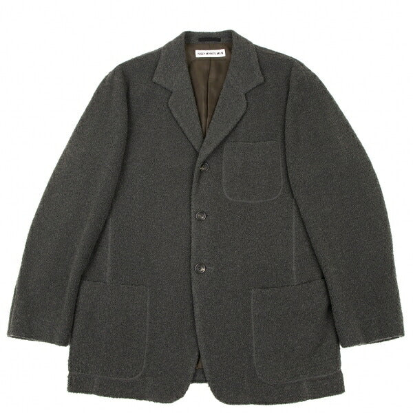 ISSEY MIYAKE MEN Wool Blend Pile Knit Jacket Green Size XL