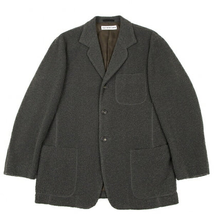 ISSEY MIYAKE MEN Wool Blend Pile Knit Jacket Green Size XL