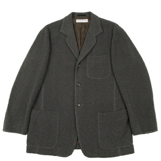 ISSEY MIYAKE MEN Wool Blend Pile Knit Jacket Green Size XL