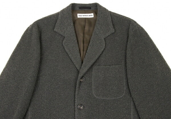 ISSEY MIYAKE MEN Wool Blend Pile Knit Jacket Green Size XL