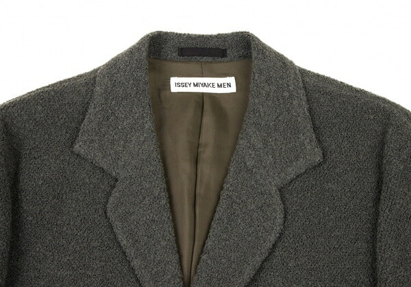 ISSEY MIYAKE MEN Wool Blend Pile Knit Jacket Green Size XL