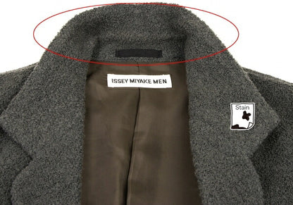 ISSEY MIYAKE MEN Wool Blend Pile Knit Jacket Green Size XL