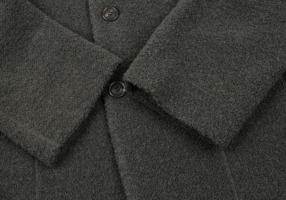 ISSEY MIYAKE MEN Wool Blend Pile Knit Jacket Green Size XL