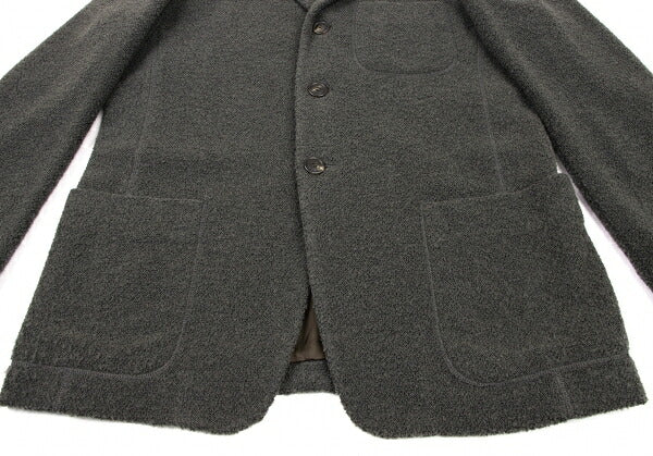ISSEY MIYAKE MEN Wool Blend Pile Knit Jacket Green Size XL