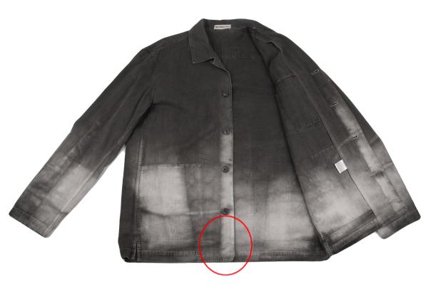 ISSEY MIYAKE MEN 01SS Tie-Dye Cotton Charcoal Gray Jacket Size XL