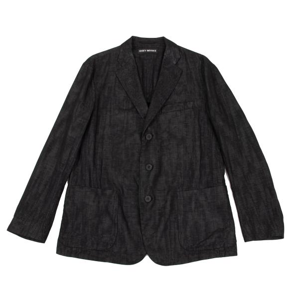 ISSEY MIYAKE MEN Cotton Linen Lustrous Blazer Black Size 4