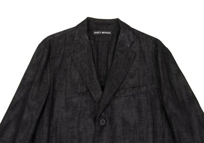 ISSEY MIYAKE MEN Cotton Linen Lustrous Blazer Black Size 4