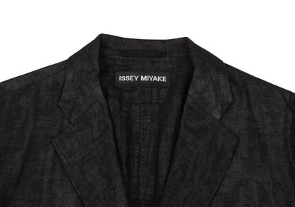 ISSEY MIYAKE MEN Cotton Linen Lustrous Blazer Black Size 4