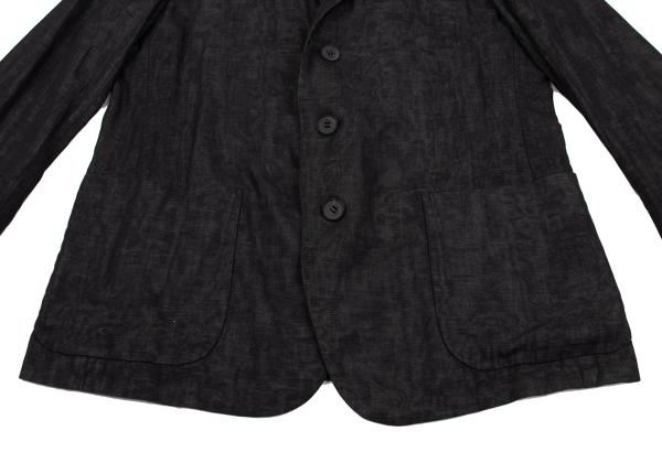 ISSEY MIYAKE MEN Cotton Linen Lustrous Blazer Black Size 4