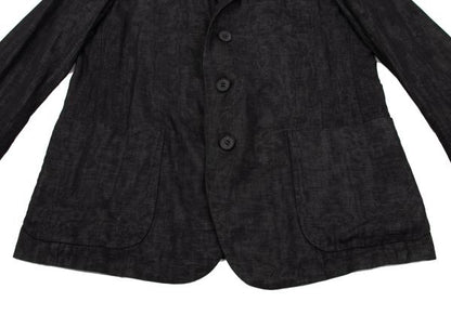 ISSEY MIYAKE MEN Cotton Linen Lustrous Blazer Black Size 4