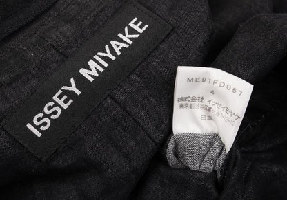 ISSEY MIYAKE MEN Cotton Linen Lustrous Blazer Black Size 4