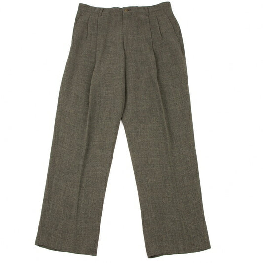 ISSEY MIYAKE MEN Brown Wool Rayon Two-Tuck Pants Size XXL