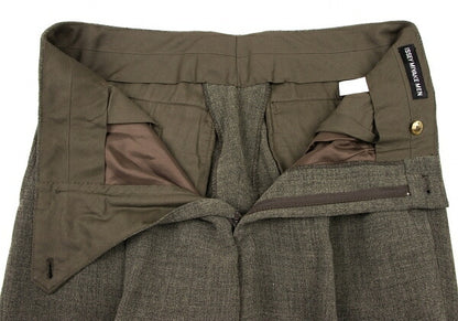 ISSEY MIYAKE MEN Brown Wool Rayon Two-Tuck Pants Size XXL