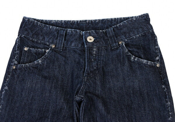 ISSEY MIYAKE MEN Dyed Trim Faded Weave Jeans Indigo Size 1