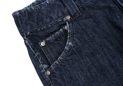 ISSEY MIYAKE MEN Dyed Trim Faded Weave Jeans Indigo Size 1