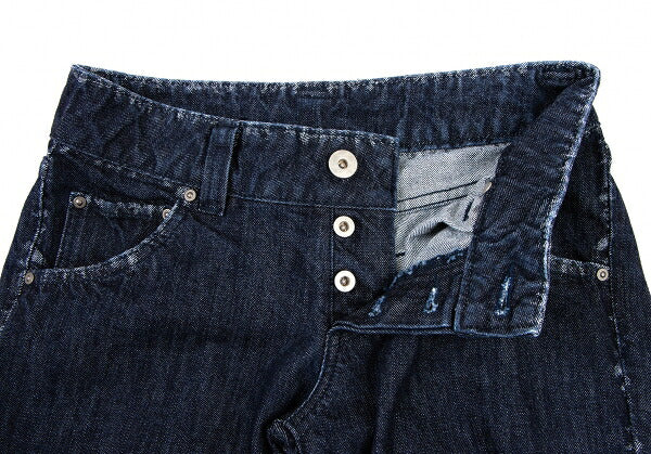 ISSEY MIYAKE MEN Dyed Trim Faded Weave Jeans Indigo Size 1