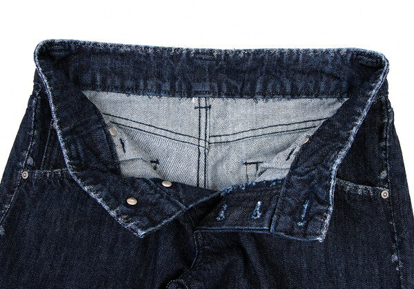 ISSEY MIYAKE MEN Dyed Trim Faded Weave Jeans Indigo Size 1