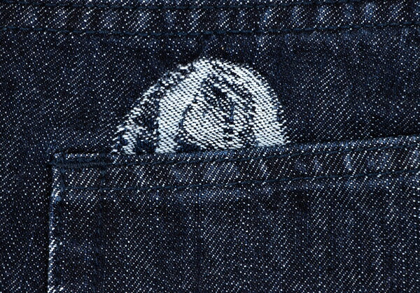 ISSEY MIYAKE MEN Dyed Trim Faded Weave Jeans Indigo Size 1