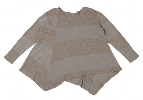 JURGEN LEHL Wool Border Drape Knit Top Beige Mocha Size M
