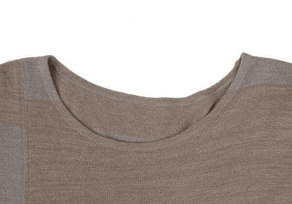 JURGEN LEHL Wool Border Drape Knit Top Beige Mocha Size M