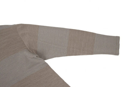 JURGEN LEHL Wool Border Drape Knit Top Beige Mocha Size M