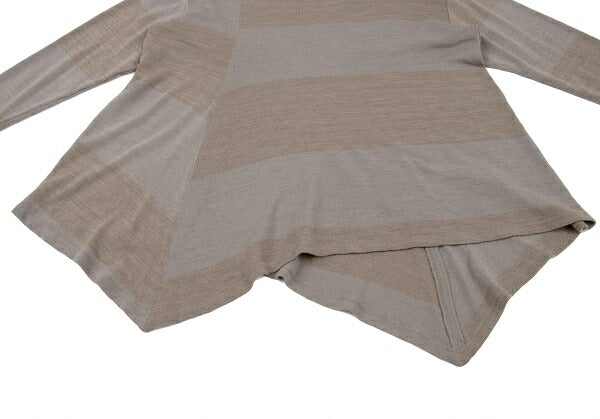 JURGEN LEHL Wool Border Drape Knit Top Beige Mocha Size M