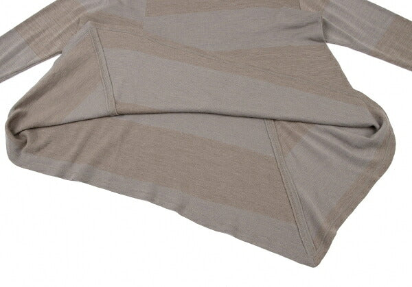 JURGEN LEHL Wool Border Drape Knit Top Beige Mocha Size M