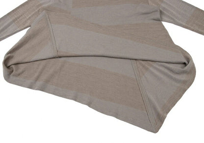 JURGEN LEHL Wool Border Drape Knit Top Beige Mocha Size M