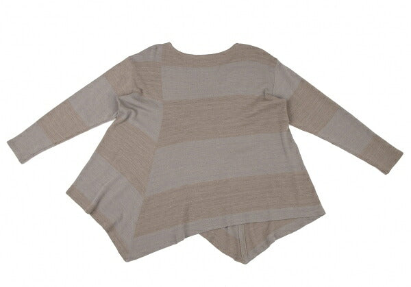 JURGEN LEHL Wool Border Drape Knit Top Beige Mocha Size M
