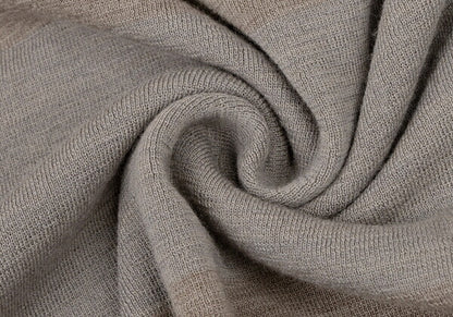 JURGEN LEHL Wool Border Drape Knit Top Beige Mocha Size M
