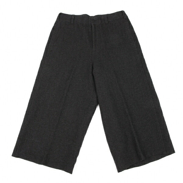 JURGEN LEHL Wool Linen Cropped Wide Pants Black Size M