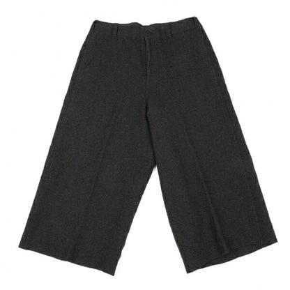 JURGEN LEHL Wool Linen Cropped Wide Pants Black Size M