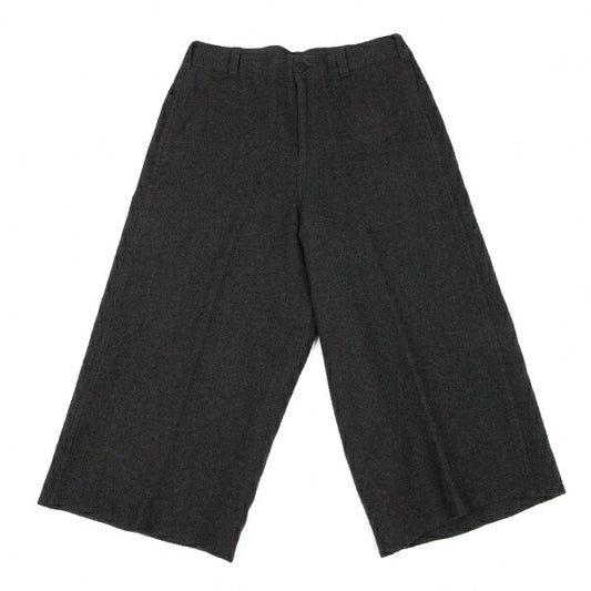 JURGEN LEHL Wool Linen Cropped Wide Pants Black Size M