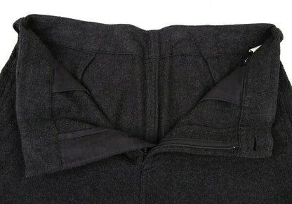 JURGEN LEHL Wool Linen Cropped Wide Pants Black Size M