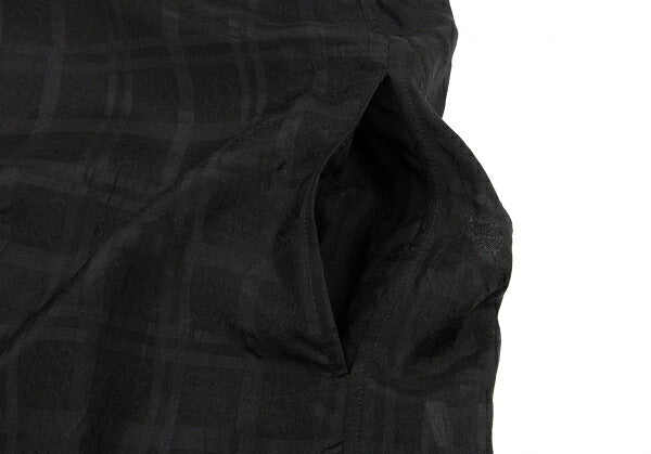 ISSEY MIYAKE HaaT Lace Trim Check Tunic Black Blouse Size 3