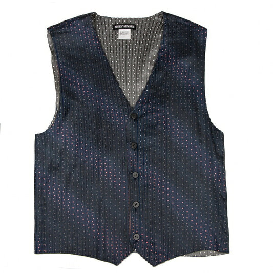 ISSEY MIYAKE MEN 11SS Pin Dot Pleated Vest Blue Size 4