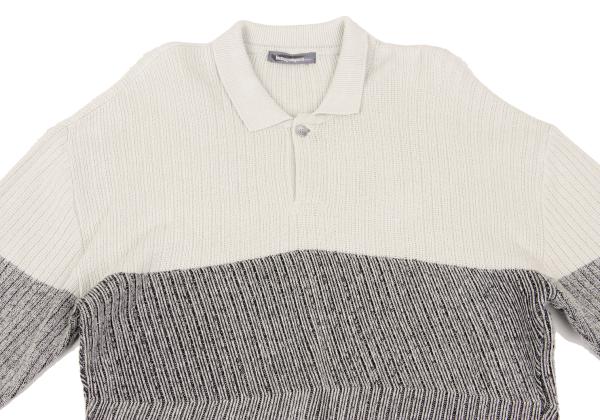 ISSEY MIYAKE MEN Zigzag Knit Polo Beige Size F