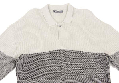 ISSEY MIYAKE MEN Zigzag Knit Polo Beige Size F