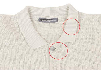 ISSEY MIYAKE MEN Zigzag Knit Polo Beige Size F