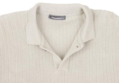 ISSEY MIYAKE MEN Zigzag Knit Polo Beige Size F