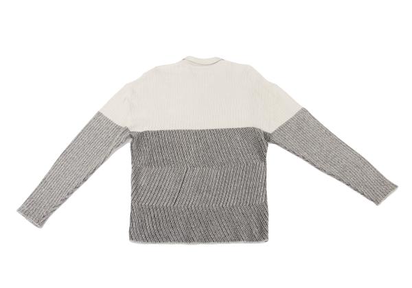 ISSEY MIYAKE MEN Zigzag Knit Polo Beige Size F