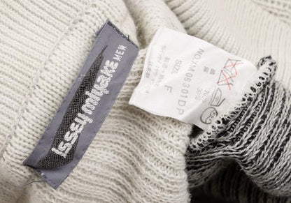 ISSEY MIYAKE MEN Zigzag Knit Polo Beige Size F